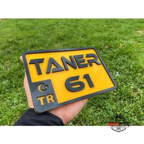 Appcity Isme Özel Kabartma Pleksi Dekor Motor Plaka, Bisiklet Pleksi Plaka